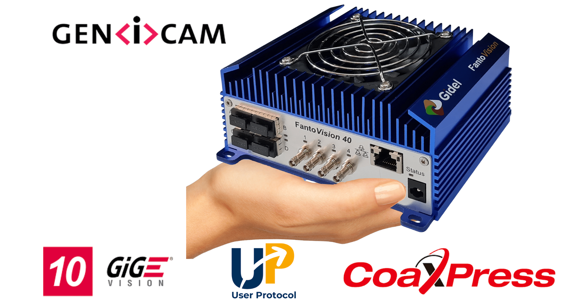 Gidel FantoVision40: NVIDIA Jetson with Quad CoaXPress 12 links and optional 10GigE Vision Jetson FPGA Frame Grabber for imaging and vision applications