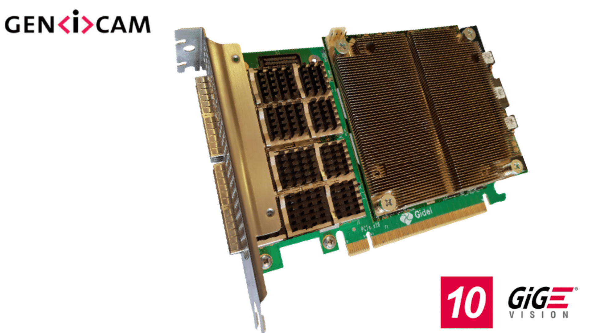 GIdel Proc1C10N: 12 x 10 GigE Vision Frame Grabber with AI option and tensor blocks